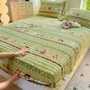 Lençol de cama de fleece espesso com forro de fleece para o inverno, peça única, capa de cama quente de inverno, fleece de leite, protetor de colchão de flanela