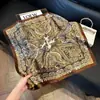 Lenço Colorido em Camadas para Fotos de Viagem, Estilo de Rua, Lenço de Seda para Cintura Feminino, Lenço Quadrado Pequeno Paisley Quadriculado, Lenço de Pescoço, Cinto