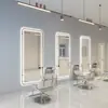 Estación de espejo para salón de peluquería, moderna, adelgazante, embellecedora, pantalla táctil LED de pared, especializada para salones de peluquería