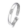 Pulsera de moda 2023, nueva, abierta, retro, desgastada, pulsera de loto, Sutra del corazón de loto, joyería para mujer al por mayor
