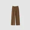 Pantalones de Mujer de Lino Tencel Tejido y Teñido Personalizado Verano 2026 con Cintura Fruncida y Corte Recto Delgado
