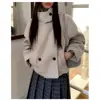 Nueva colección de invierno: abrigo de lana acolchado, corto, de doble botonadura para mujer, con un elegante estilo coreano y un sofisticado look británico
