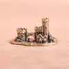 Castelo Estilo Ocidental de Latão Puro, Grande Muralha, Decoração de Micro Paisagem de Aquário Vintage, Artesanato de Animal de Chá para Mesa, Ornamento de Cobre