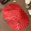 Camino de Mesa de PVC con Forma de Hoja Más Vendido Transfronterizo, Mantel Aislante Térmico Estilo Nórdico, Lujo Ligero, Mantel Decorativo Simple y Moderno para Hotel y Restaurante