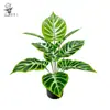 Plantas Verdes Artificiais Simuladas Padrão Pele de Tigre Acessórios para Arranjo de Flores e Plantas Folhas de Árvore Falsas Decoração de Paisagismo Árvore Falsa Fábrica de Flores Artificiais de Plástico