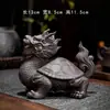 Adorno de Mascota de Té Unicornio de Arcilla Púrpura, Decoración de Mesa de Té Atrae Riqueza, Accesorio para Ceremonia del Té, Adorno Creativo de Bestia Mítica Estilo Chino