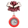 Lindo Dibujo Animado Brillante Elástico Pinza para Insignia de Enfermera Doctor Reloj de Bolsillo de Hospital Reloj de Pecho Pinza Telescópica Reloj para Colgar