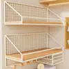Estante de almacenamiento de pared para dormitorio, habitación de estudiante, litera, cesta colgante de pared sin perforación para aperitivos y artículos varios
