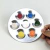 Herramientas de Cerámica Redonda 6-Celosías Almohadilla Color Aluminio Herramientas para Pintar Almohadilla de Color Bajo Esmalte