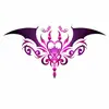 Adesivos de Tatuagem Gradiente Coração Morcego Cintura e Quadril, Adesivos à Prova d'Água Doces e Descolados para Cintura e Quadril