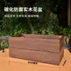 Caja de Flores Rectangular de Madera Anticorrosiva Maceta de Madera Maciza Carbonizada Jardinería Interior Exterior Balcón Suculenta Planta Verde Canaleta para Plantar Verduras