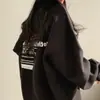 Sudadera de mujer estilo coreano, diseño de diosa coreana estilo americano, adecuada para primavera, otoño e invierno, corte holgado y oversized, marca de moda, con forro polar, al por mayor