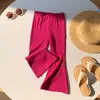 Ropa Infantil Niñas Nuevos Pantalones Acampanados de Primavera y Otoño Estilo Coreano para Bebé Color Sólido Macarrón de Moda Casual en Stock