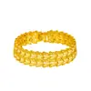 Pulseira Kaiwei Fashion Dourada com Vários Padrões Pulseira de Trevo Banhada a Ouro 24K Corrente de Relógio Brilhante com Padrão Largo Masculino