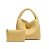 Bolso de mano de gran capacidad más vendido transfronterizo, bolso de hombro y axila retro europeo y americano, bolso tote tejido de moda de dos piezas