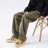 Pantalones largos de pierna ancha y holgados, estilo hip hop callejero, estilo retro, con estampado de camuflaje americano