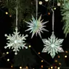 Nuevas Decoraciones Navideñas Transfronterizas, Copos de Nieve de Acrílico Coloridos, Colgantes para Árbol de Navidad, Decoraciones de Boda, Decoraciones Navideñas Tridimensionales