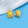 Mezcla de 20 Año Nuevo bestia dorada tragadora de oro mammon candado de paz collar con colgante de danza del león llavero hecho a mano DIY accesorios de joyería