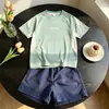 Novo Conjunto Esportivo de Duas Peças Respirável com Sensação de Gelo Unissex para Crianças Uniforme Escolar de Estudante Uniforme de Jardim de Infância Manga Curta Shorts