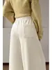 Novas calças de inverno macias e felpudas de perna larga, slim fit, espessadas, quentes, calças casuais de corte reto para mulheres