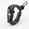 Com pulseira de fivela de sílex, pulseira de sobrevivência de emergência para montanhismo, pulseira de bússola para acampamento, pulseira de corda para guarda-chuva de sobrevivência ao ar livre