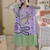 Pijama de verano para mujer de talla grande, diseño de dibujos animados lindo, para damas de talla grande, vestido camisón de seda de leche para el hogar, venta al por mayor