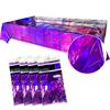 Mantel desechable impermeable de colores con láser liso, mantel arcoíris, suministros para fiestas de cumpleaños y decoración.