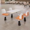 Conjunto de Mesa e Cadeiras para Refeição Rápida para Refeitório Escolar, Área de Refeição para Funcionários, Restaurante, Mesa de Jantar para Quatro Lugares, Personalização Comercial