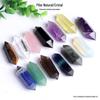 Coluna de Cristal Natural Prisma Hexagonal Dupla Ponta Cristal Branco Rosa Amarelo Roxo Pedra Bruta Ornamento Polido Em Estoque Ornamento de Cristal Ametista
