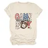 Amazon eBay site independente moda casual feminina dia de jogo luva de beisebol camiseta gola careca manga curta
