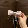 Presilha de banana de fita de cetim macia e sonhadora com poá, feminina e elegante, acessório de cabelo versátil para a parte de trás da cabeça
