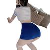 Uniforme sexual, uniforme de azafata sexy, traje apasionado, paquete de estudiante de policía femenina, falda de cadera, fugas, juego de rol de pecho