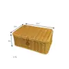 Caja de Almacenamiento de Productos para el Cuidado de la Piel de Mimbre Sintético para Escritorio, Almacenamiento de Papelería de Escritorio de Lujo Ligero, Canasta de Almacenamiento de Bocadillos con Tapa