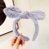 Faixa de Cabelo com Orelhas de Coelho de Pelúcia Faixa para Lavar o Rosto Feminina Grampo de Celebridade da Internet Acessórios de Cabelo High Cute Brincalhões