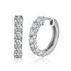 Pendientes de Plata S925 Huasheng Jewelry para Mujer Pequeños Estilo Chanel Pendientes de Circonita Venta Directa de Fábrica Al por Mayor