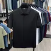 Nuevo modelo de verano para ventas de alto volumen, camisa de seda helada sin costuras para hombre, manga corta, tacto de alta gama, camisa de hombre, disponible para dropshipping