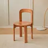 Silla de Comedor Nórdica de Madera Maciza Estilo Mid-Century Hogar Retro Sala de Estar Respaldo Colorida Diseñador Rey Silla Moderna Duradera