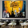 Tecido de Fundo para Halloween Estilo Nórdico Pano para Pendurar ins Decoração de Quarto de Menina Celebridade Cyber Arranjo de Cabeceira Tapeçarias Parede de Dormitório