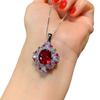 Livro Vermelho Pequeno Venda Quente Brincos de Diamante Anel Terno Feminino Imitação Gema Vermelha Pombo Pingente Denier