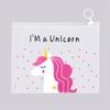 Bolsa de Embalaje de Unicornio de Dibujos Animados Pe Escarchada con Cierre Ziplock y Anillo de Tracción Bolsa para Lápices Papelería para Estudiantes Bolsa de Almacenamiento para Lápices de Cejas