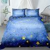 Juego de Cama de Estrellas Juego de Funda Nórdica Cielo Nocturno Azul Oscuro Galaxia Transfronterizo Juego de Tres Piezas Exportación Europea y Americana