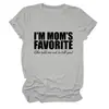 EU SOU o Favorito da Mamãe Amazon Wish Site Independente Moda Versátil Feminino Casual Gola Redonda Manga Curta Camiseta