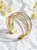 Moda Transfronteriza Europea y Americana Personalizado Geométrico Alambre Envuelto con Pedrería Pulsera Abierta Multicapa Retro Exquisita Pulsera Ancha
