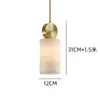 Luminária Pendente Pequena de Mármore para Mesa de Cabeceira Nórdica Toda em Cobre, Luminária Pendente para Restaurante Bar Estilo Chinês Novo, Luminária Pendente de Cabeça Única de Luxo Leve para Quarto