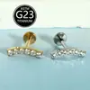 Joia para Piercing em Liga de Titânio F136 Stud de Lábio com Zircônia Haste de 6-10mm Stud de Cartilagem Auricular Stud de Osso da Orelha em Estoque Vendido Individualmente