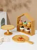 Estante de Exhibición para Mesa de Postres Adornos Pastel Mesa de Descanso para el Té Plato de Bocadillos Plato de Té Estante de Bocadillos para el Té de la Tarde