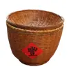 Cestas de Bambú Estilo Antiguo para Exhibir Productos Secos y Verduras, Cestas Decorativas para Exhibidores Abiertos, Cestas de Exhibición para Restaurantes de Hot Pot, y Cestas de Exhibición para Exhibidores de Tiendas