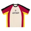 Camiseta de manga corta raglán con insignia de letras para hombre, estilo retro americano, nuevo producto 2026, corte holgado, cuello redondo, manga corta deportiva