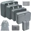 Set organizador de viaje premium, incluye 11 piezas: bolsas para guardar ropa, bolsas con cordón, bolsas para cosméticos y artículos de tocador, y bolsas de malla plegables para almacenamiento