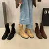 Botines color caqui de tacón grueso, corte ajustado, zapatos de mujer, nueva colección otoño/invierno 2024, estilo coreano, botines de moda, Botas Martin
